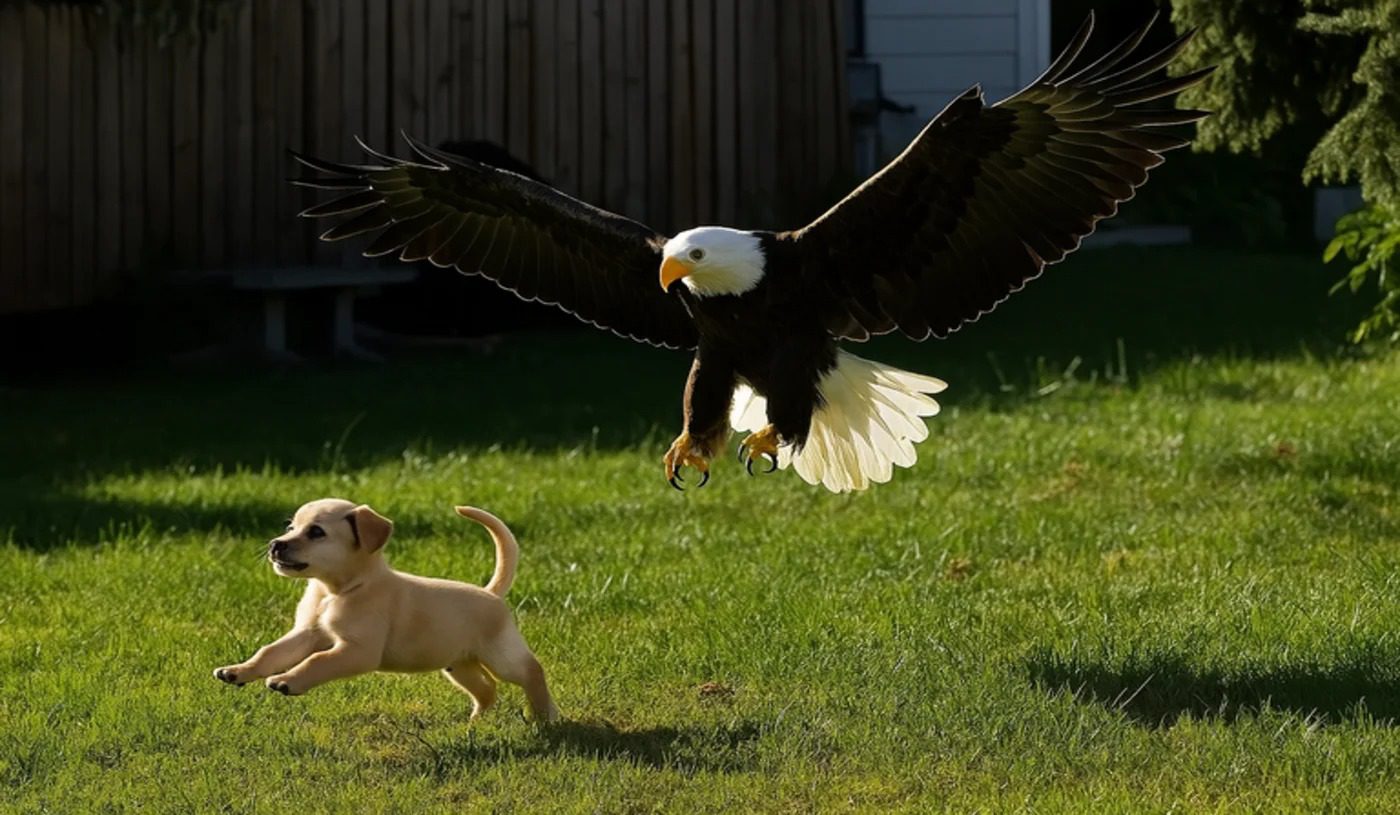 Águila arrebata a un cachorro del jardín: lo que descubren los vecinos te dejará boquiabierto