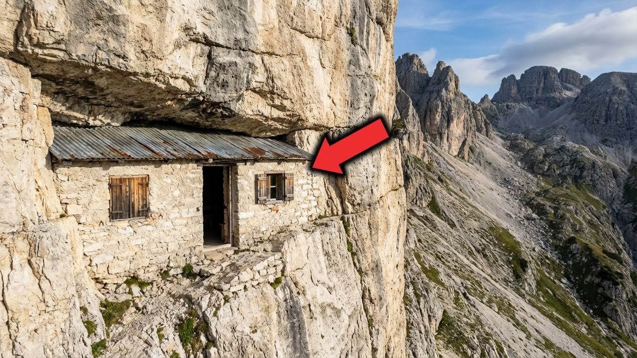 Kletterer finden ein Haus in Mountain Side. Und dann werfen sie einen Blick hinein